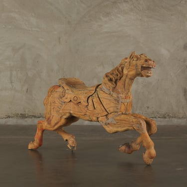 CAROUSEL CARVED WOOD HORSE