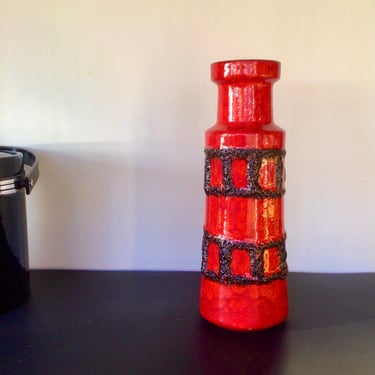 MCM West German Lava Pottery Vase by Scheurich -- Gorgeous Color and Iconic! 
