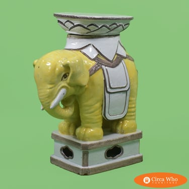 Chinoiserie Yellow Garden Elephant Seat