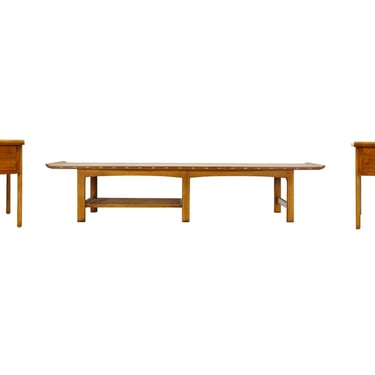 Lane Mid Century Walnut Coffee & End Tables Set