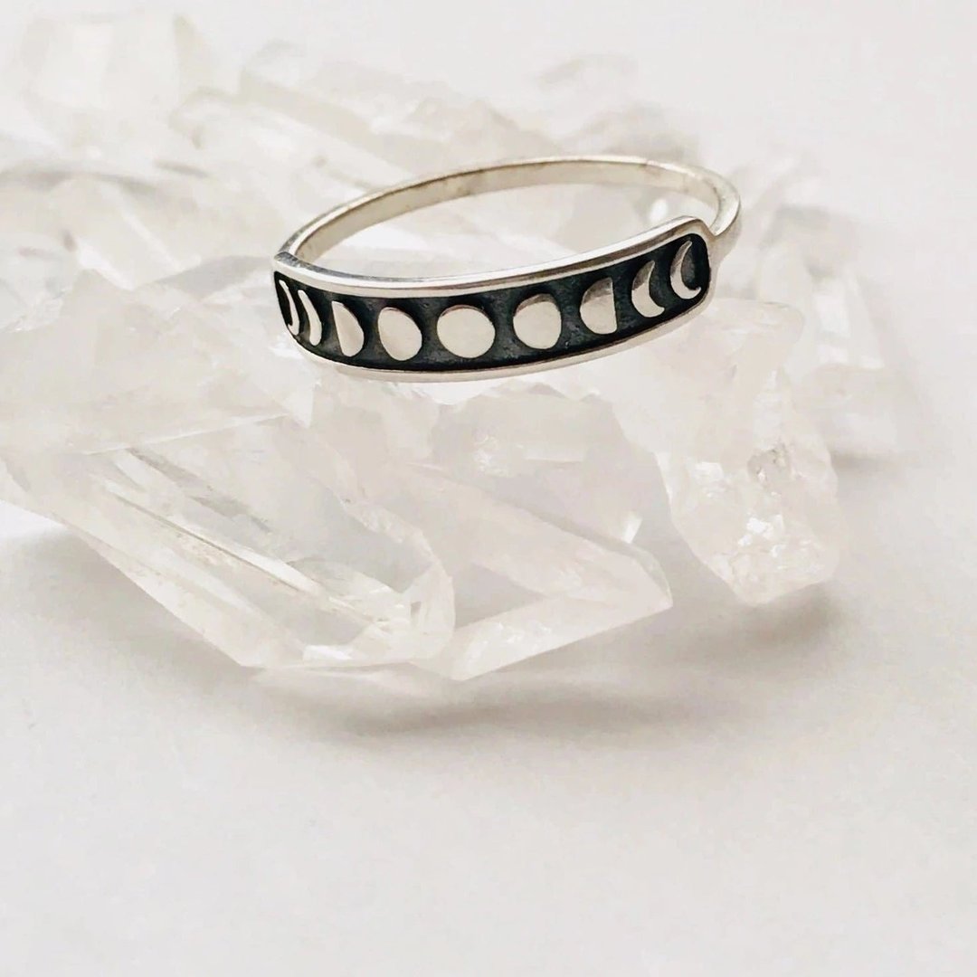 STERLING SILVER MOON PHASES STACKING RING | Ritual Ritual ...