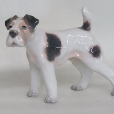 Dahl Jensen Denmark Porcelain 1009 Wire Haired Fox Terrier Dog Figurine 3474B