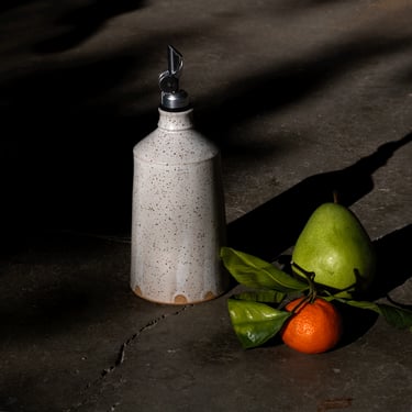 White Speckled Oil Bottle I