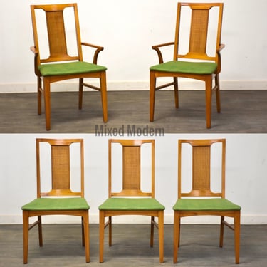 Mid Century Green Dining Chairs - Set of 5 