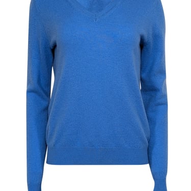 Tahari - Blue Cashmere V-Neck Sweater Sz L