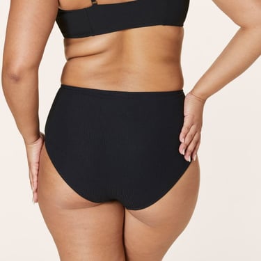 Andie Swim The Eco Ribbed High Waisted Bottom -  Black