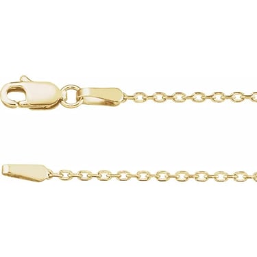 14K Yellow Gold 1.4mm Diamond Cut Cable Chain - 16&quot; Chain