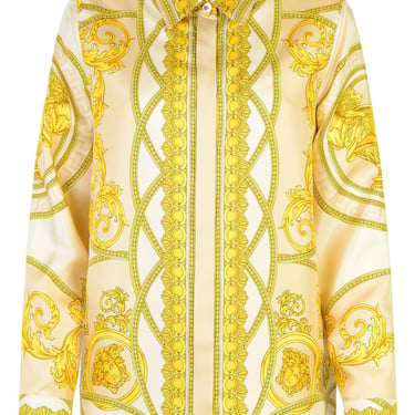 Versace 'Barocco' Gold Silk Shirt Woman