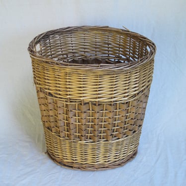 Large Wicker Basket Large Woven Basket Large Storage Basket Laundry Basket Primitive Basket Rattan Basket 