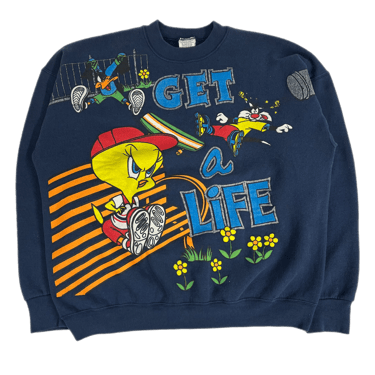 Vintage Looney Tunes "Get A Life" Crewneck Sweatshirt