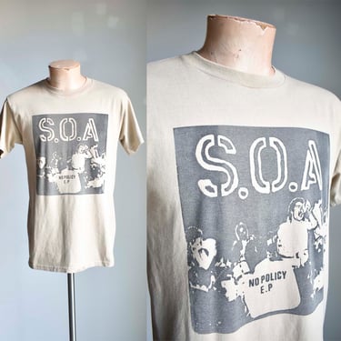 Vintage SOA No Policy Ep Tshirt / Vintage Henry Rollins SOA Tee / State of Alert Henry Rollins Band Tshirt 