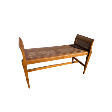 Walnut and Cane Antique Bench