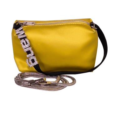 Alexander Wang -Yellow Satin Mini Bag w/ Rhinestone Lettering