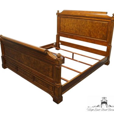 ETHAN ALLEN Townhouse Collection Burled Walnut Italian Provincial King Size Panel Bed 