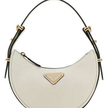 Prada Women White Leather Mini Arquã¨ Handbag