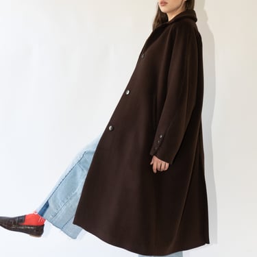 Virgin Wool Coat in Chocolate