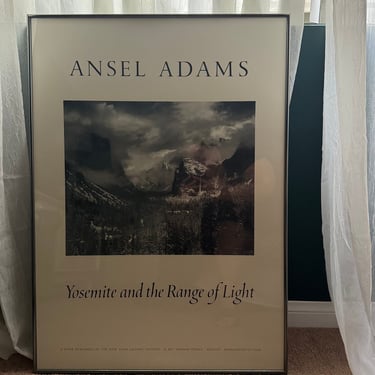 Vintage Ansel Adams Yosemite and the Range of Light Lithograph Poster 1981 36x26 