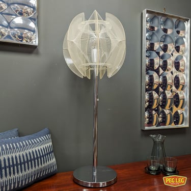 Mid-Century Modern string and lucite table lamp by Paul Secon