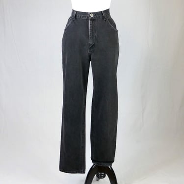 90s Zena Faded Black Jeans - 29" waist - Cotton Denim Pants - Relaxed Fit, High Rise - Vintage 1990s - 31" inseam 