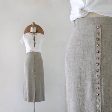 imperfect beige button skirt 28-32 (see details) 