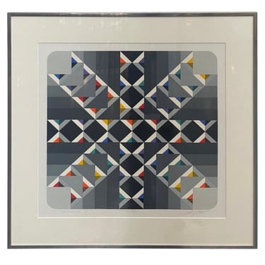 Original Signed Marko Spalatin Geometric Print 