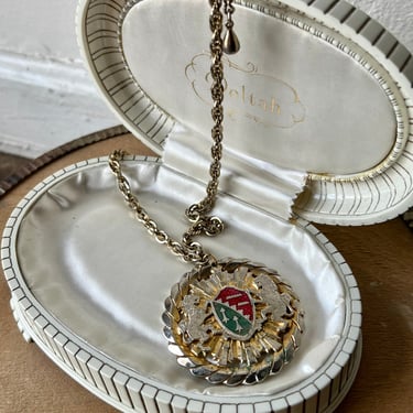 Vintage Mixed Metal Coat of Arms Necklace