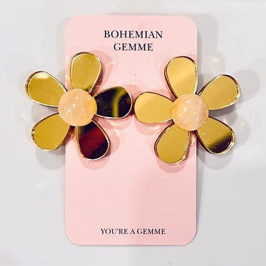 Sample Sale Rose Quartz Golden Studs