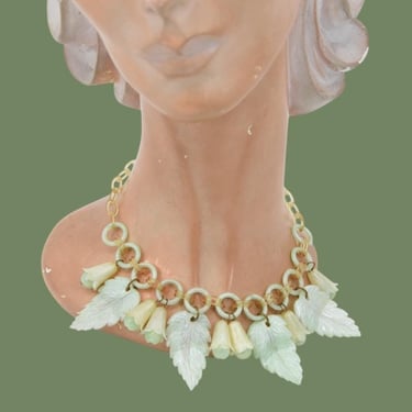 1950s Tender Sprig lucite charm necklace 