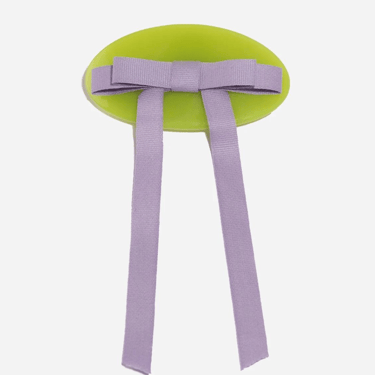 Chunks - Bow Barrette in Lime + Lavender