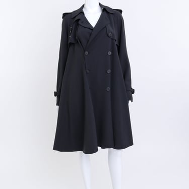 Double Breasted Wool Swing Coat