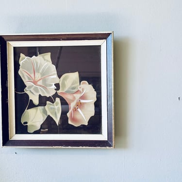 Vintage White Petunia Art | White Petunia Lithograph | Framed Artwork | Black and White Botanical | Floral Wallpaper | Barkcloth | Botanical 