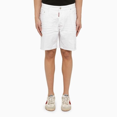 Dsquared2 White Cotton Bermuda Shorts Men