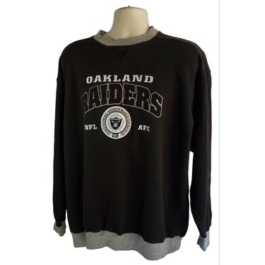 Lee Sport XL NFL Oakland Raiders Crewneck Black Sweatshirt AFC Vintage 1990's 