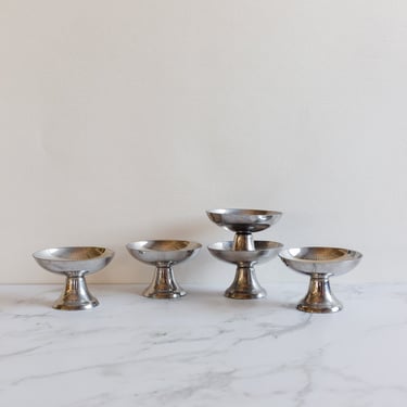 vintage french ice cream cups, set of 5