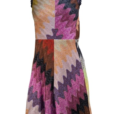 Missoni - Purple & Multi Color Metallic Swirl Print Sleeveless Dress Sz S