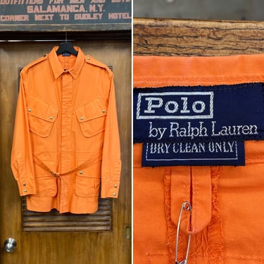 Vintage 1980’s Polo Ralph Lauren Orange Paratrooper Jump Jacket, 80’s Vintage Clothing 
