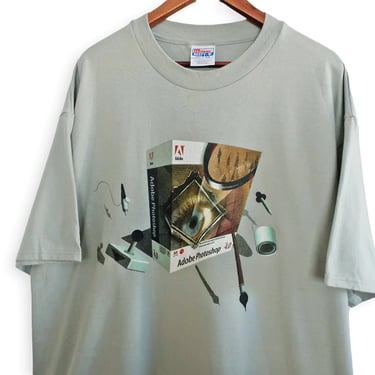 Adobe Photoshop shirt / 90s computer shirt / 1990s Adobe Photoshop graphic design photography t shirt XL 