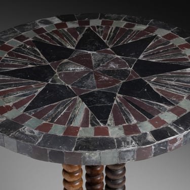 Stone Mosaic Pedestal Table