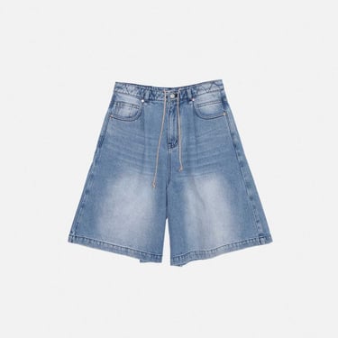 Blue Wide Denim Shorts