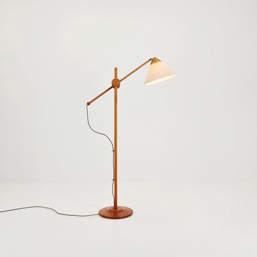 Vintage Danish teak floor lamp by DOMUS 1970s 