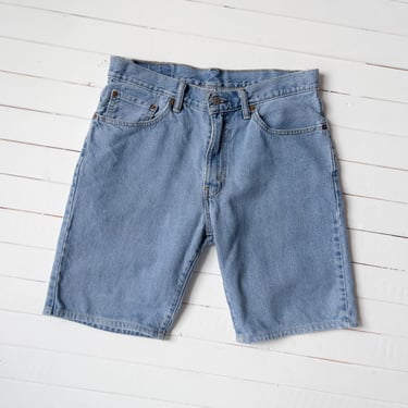 high waisted jean shorts | 90s y2k vintage Levi's 505 distressed long denim shorts 