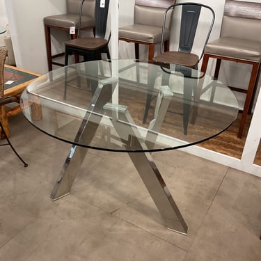 Chrome & Glass Dining Table