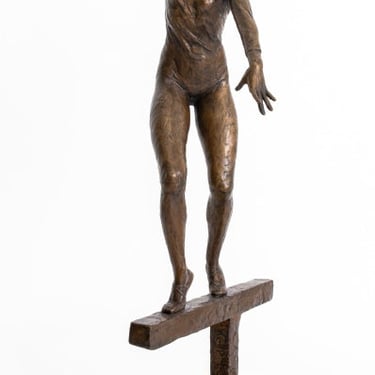 Lazlo Ispanky Girl on Beam Bronze Sculpture