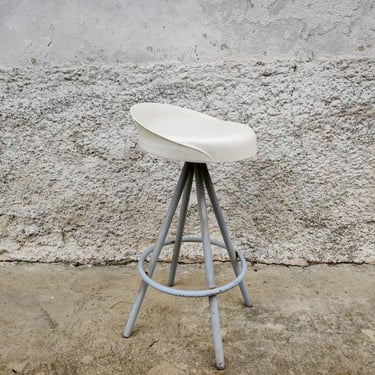 Retro Plastic Bar Stool/ Italian Bar Chair/ Sintesi Stool / Marcelo Ziliani Design / White Bar Chair / Retro Furniture / 90s / Italy 