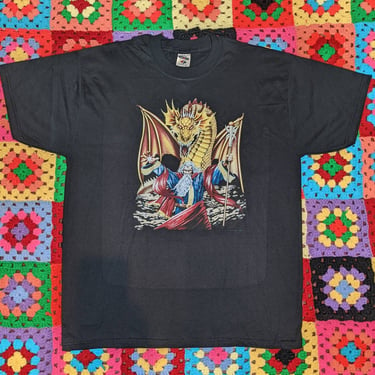 Vintage Wizard Dragon Tshirt Large Deadstock Condition! 