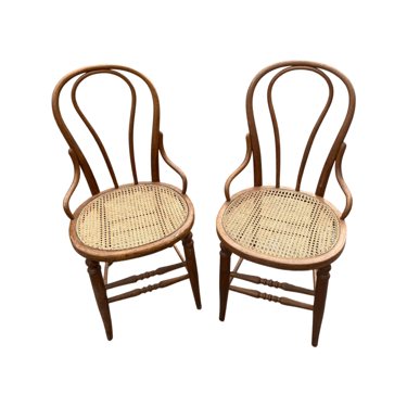 Pair of Thonet Style Bentwood Chairs with Handcaned Seats (Priced Individually)
