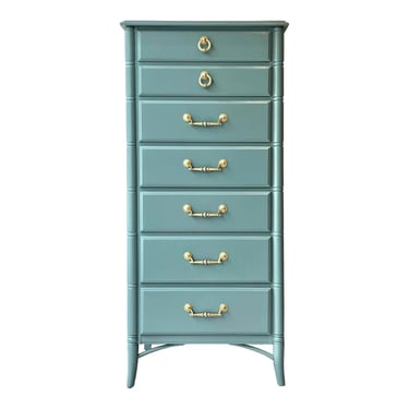 Thomasville 7 Drawer Faux Bamboo Lingerie Chest -Newly Painted 