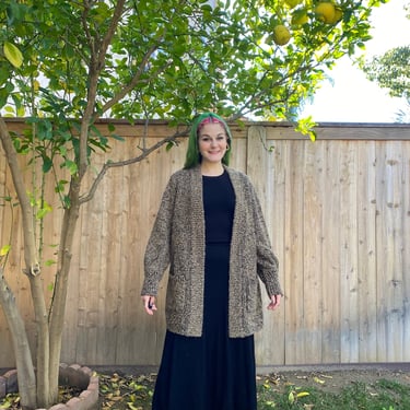 Vintage 1980’s Brown and Black Cozy Oversized Cardigan 