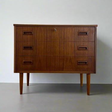 Danish Teak 3 Drawer Chest / Dresser - #A1634