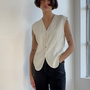 Oat Milk Cropped Vest (S)